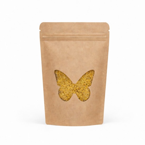 Kelebek Desenli Pencereli Kağıt Doypack (11x18,5)