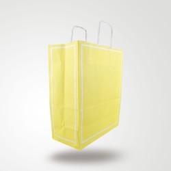 Makaron Sarı Kağıt Hediye ve Alışveriş Çantası (25x12x31) 25 Adet