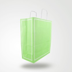 Makaron Yeşil Kağıt Hediye ve Alışveriş Çantası (25x12x31) 25 Adet