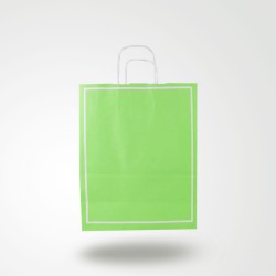 Makaron Yeşil Kağıt Hediye ve Alışveriş Çantası (25x12x31) 25 Adet