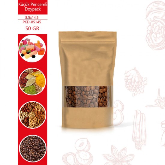 Pencereli Kağıt Doypack (8,5x14,5) Pencereli Kağıt Doypack (8,5x14,5)