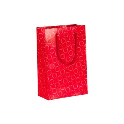 Baskılı Kırmızı Karton Hediye ve Alışveriş Çantası (11x16) 25 Adet