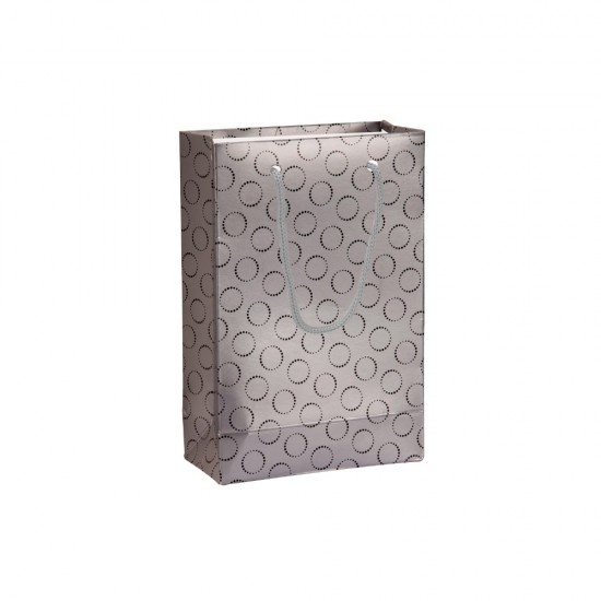 Baskılı Gümüş Karton Hediye ve Alışveriş Çantası (11x16) 25 Adet