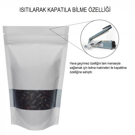 Pencereli Beyaz Kağıt Doypack (11x18) Pencereli Beyaz Kağıt Doypack (11x18)