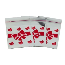 Fiyonk Baskılı Bantlı Metalize Hediye Poşeti 7x10 cm 100 Adet