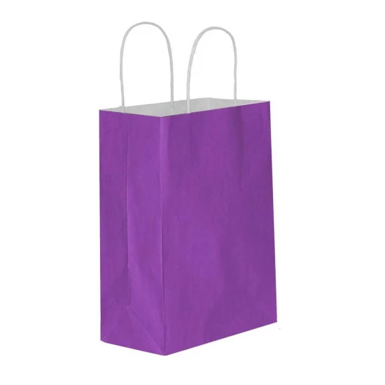 Mor Kağıt Hediye ve Alışveriş Çantası (18x8x24) 25 Adet