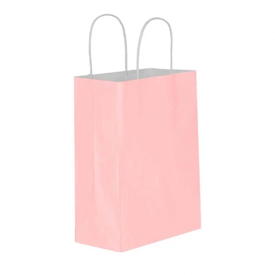 Pembe Kağıt Hediye ve Alışveriş Çantası (25x12x31) 25 Adet