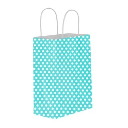 Puantiyeli Mavi Kağıt Hediye ve Alışveriş Çantası (31x12x41) 25 Adet