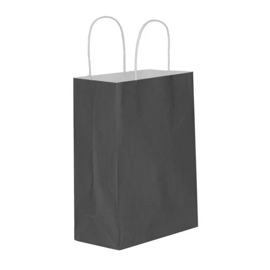 Siyah Kağıt Hediye ve Alışveriş Çantası (18x8x24) 25 Adet
