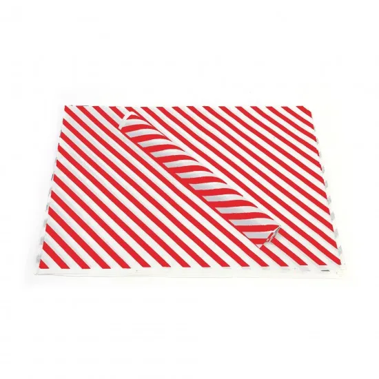 Kırmızı Çizgi Baskılı 40Gr İthal Beyaz Sülfit Ambalaj Kağıdı 70x100CM