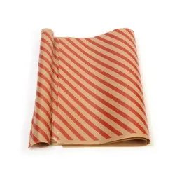 Kırmızı Çizgi Baskılı 40Gr İthal Şamua Kraft Ambalaj Kağıdı 70x100CM