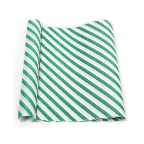 Yeşil Çizgi Baskılı 40Gr İthal Beyaz Sülfit Ambalaj Kağıdı 70x100CM
