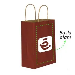 Renk Seçmeli Baskılı Kağıt Çanta / Kraft Poşet 18x8x24