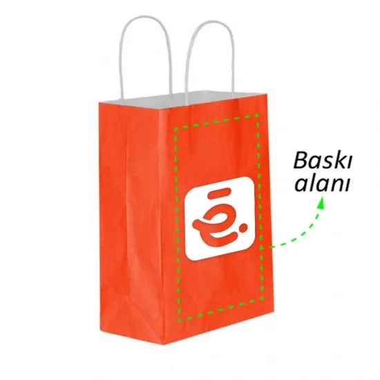 Renk Seçmeli Baskılı Kağıt Çanta / Kraft Poşet 31x12x41