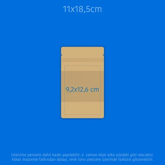Baskılı Büyük Pencereli Kağıt Doypack 1000 Adet