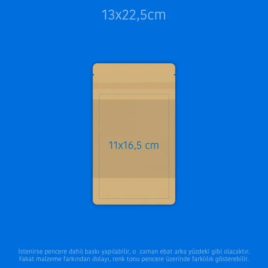 Baskılı Büyük Pencereli Kağıt Doypack 1000 Adet