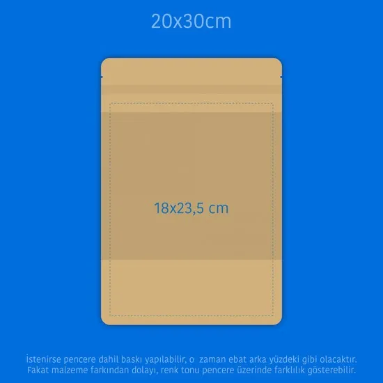 Baskılı Büyük Pencereli Kağıt Doypack 1000 Adet