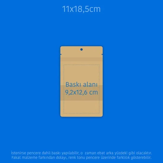 Baskılı Pencereli Kağıt Doypack 1000 Adet