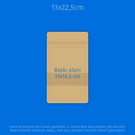 Baskılı Pencereli Kağıt Doypack 1000 Adet
