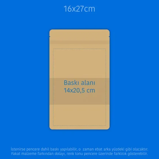 Baskılı Pencereli Kağıt Doypack 1000 Adet