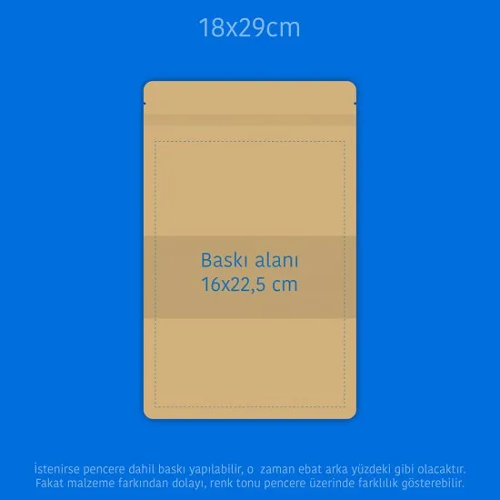 Baskılı Pencereli Kağıt Doypack 1000 Adet