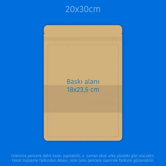 Baskılı Pencereli Kağıt Doypack 1000 Adet