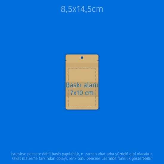 Baskılı Pencereli Kağıt Doypack 1000 Adet