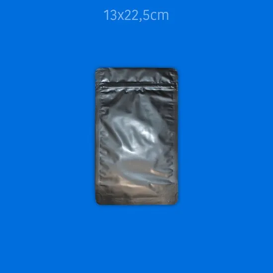 Baskılı Mat Siyah Alüminyum Doypack 1000 Adet