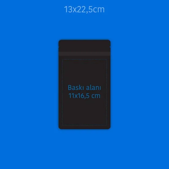 Baskılı Parlak Siyah Alüminyum Doypack 1000 Adet