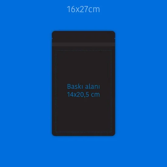 Baskılı Parlak Siyah Alüminyum Doypack 1000 Adet
