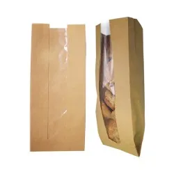 Çizgili Pencereli Şamua Baskısız Kese Kağıdı 15x33 cm