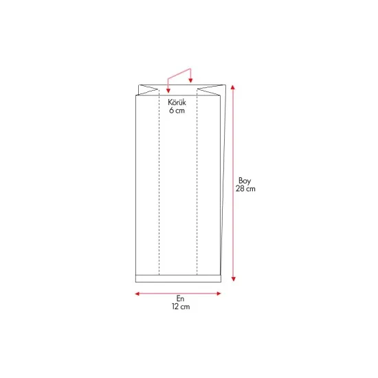 Çizgili Pencereli Şamua Baskısız Kese Kağıdı 12x28 cm