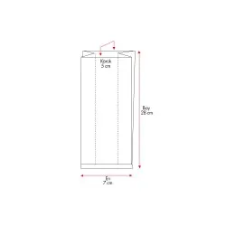 Çatal Kaşık Baskılı Çizgili Şamua Kese Kağıdı 7x28 cm