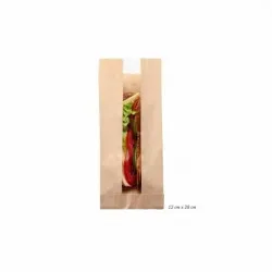 Çizgili Pencereli Şamua Baskısız Kese Kağıdı 12x28 cm