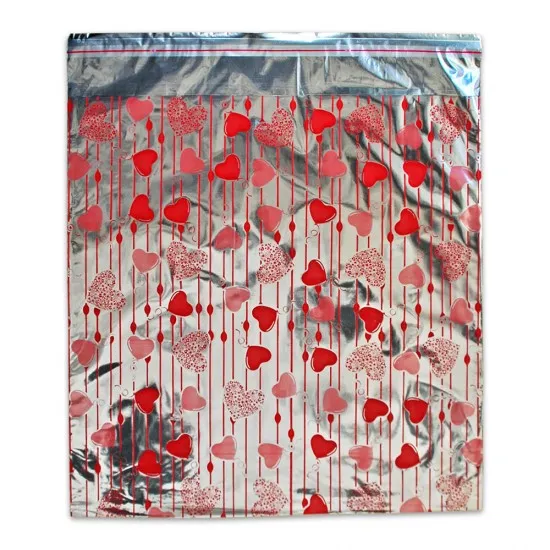 Metalize Bantlı Baskılı Hediye Poşeti (30x45) 