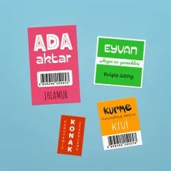 Düz Çıkartma Etiket 1000 Adet