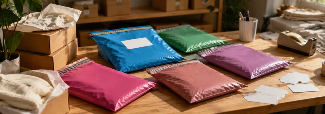 Renkli Kargo Poşeti ve Etiketle Markalı Paketleme