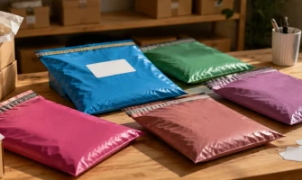 Renkli Kargo Poşeti ve Etiketle Markalı Paketleme