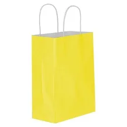 Sarı Kağıt Hediye ve Alışveriş Çantası (25x12x31) 25 Adet
