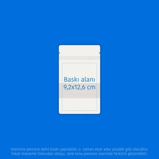Pencereli Beyaz Kağıt Doypack (11x18)