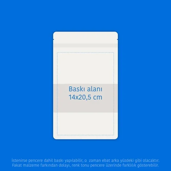 Pencereli Beyaz Kağıt Doypack (16x27)
