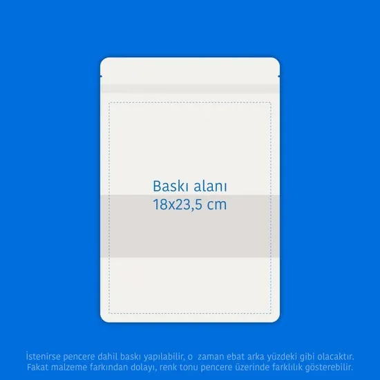 Pencereli Beyaz Kağıt Doypack (20x30)