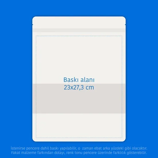 Pencereli Beyaz Kağıt Doypack (25x34)