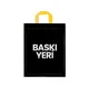 Baskılı Yumuşak Saplı Siyah El Geçmeli Mağaza Poşeti 