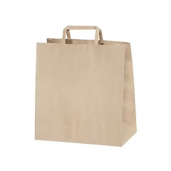 Flat (Düz) Saplı Kağıt Hediye ve Alışveriş Çantası (25x14x28) Adet Seçmeli